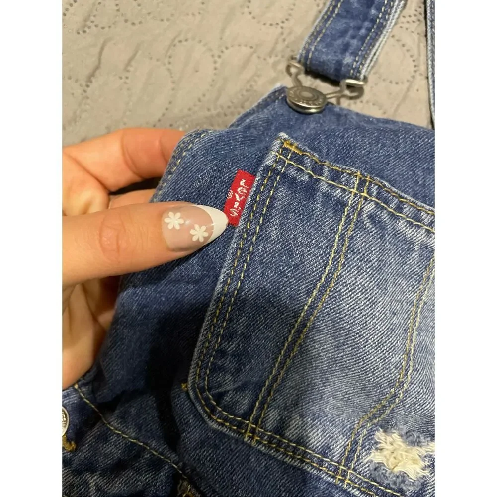 Levi’s Shortalls Girls 6 Jeans Overall Shorts